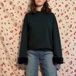 Deep emerald green sweater-top